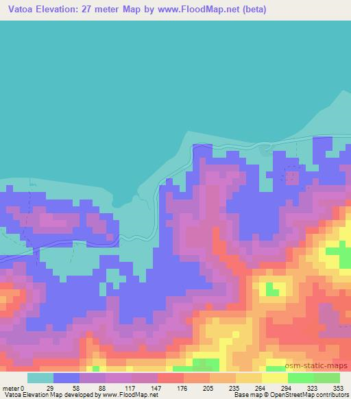 Vatoa,Fiji Elevation Map