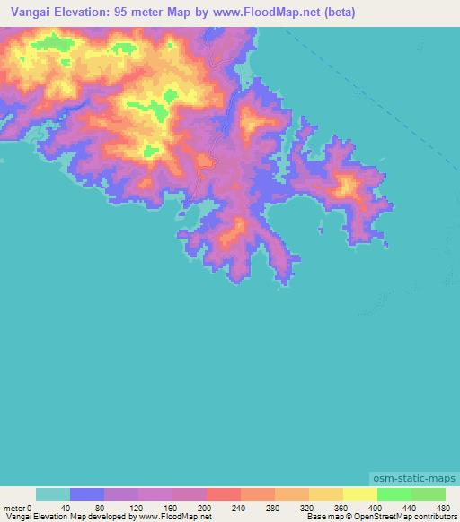 Vangai,Fiji Elevation Map
