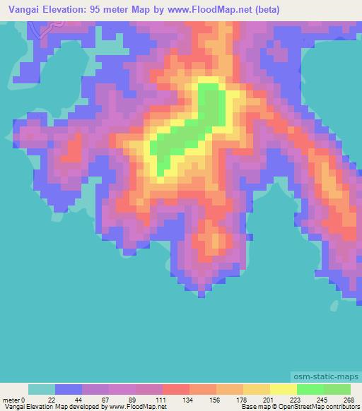 Vangai,Fiji Elevation Map