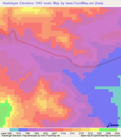 Rastehgan,Iran Elevation Map