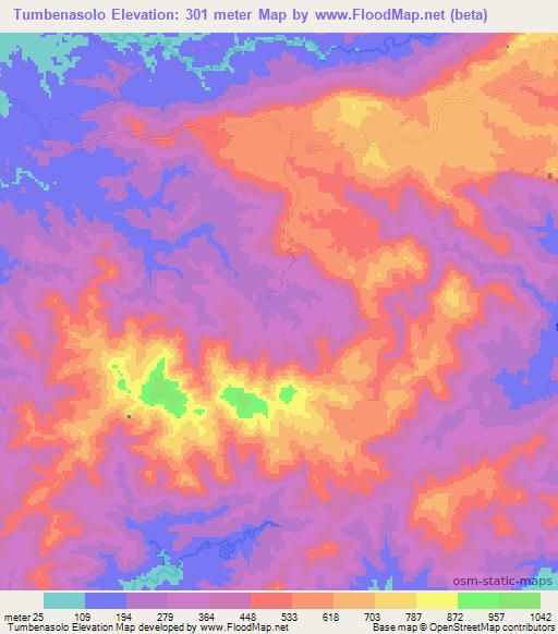 Tumbenasolo,Fiji Elevation Map