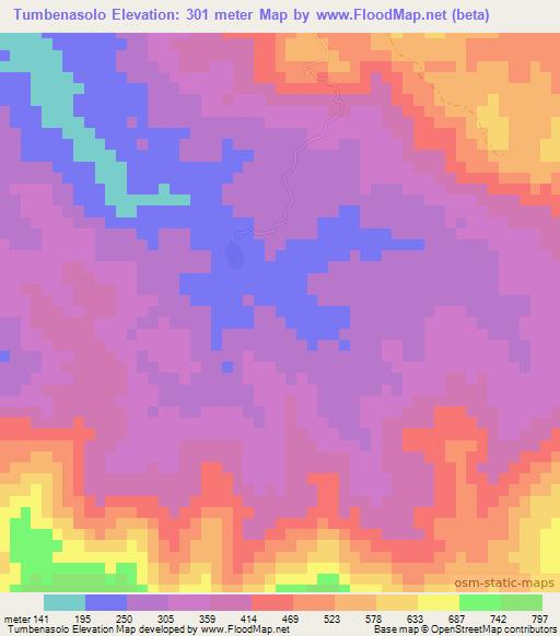 Tumbenasolo,Fiji Elevation Map