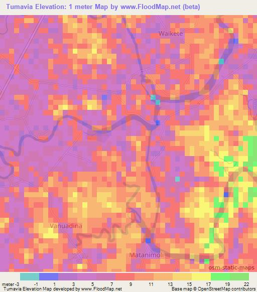 Tumavia,Fiji Elevation Map