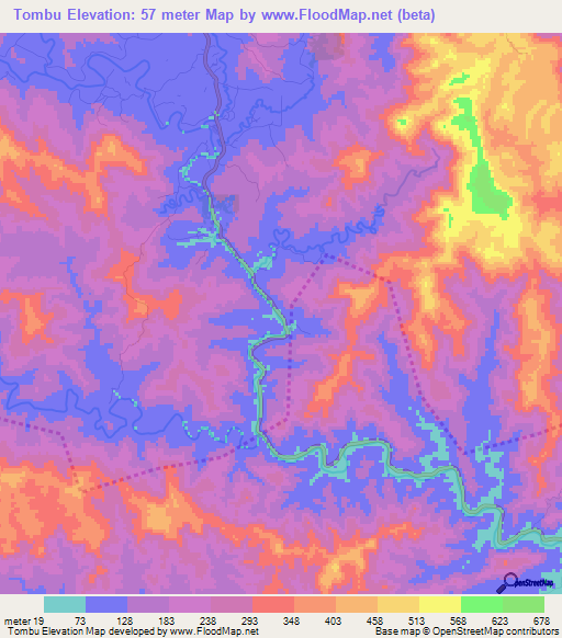 Tombu,Fiji Elevation Map