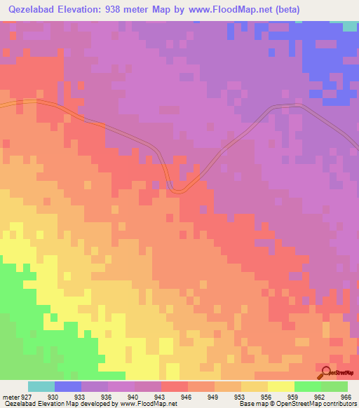 Qezelabad,Iran Elevation Map