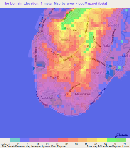The Domain,Fiji Elevation Map