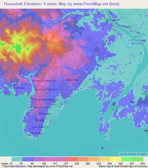 Thaumbati,Fiji Elevation Map