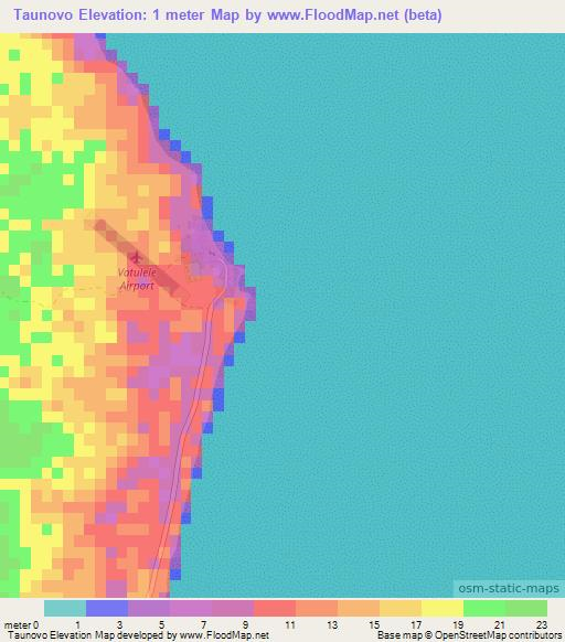 Taunovo,Fiji Elevation Map