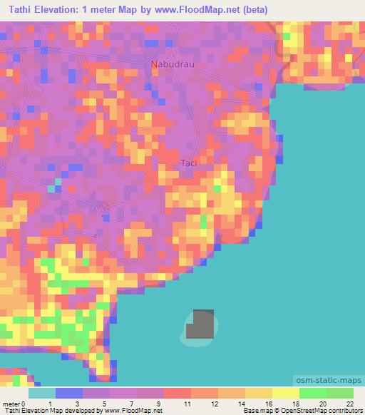 Tathi,Fiji Elevation Map