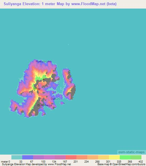 Suliyanga,Fiji Elevation Map