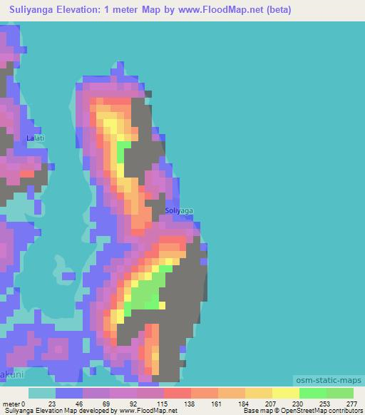 Suliyanga,Fiji Elevation Map