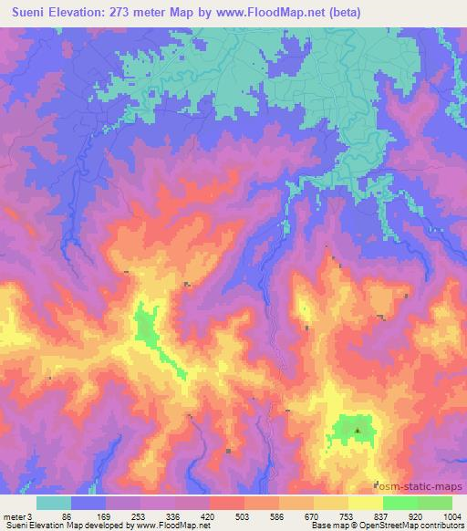 Sueni,Fiji Elevation Map