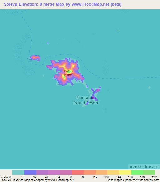 Solevu,Fiji Elevation Map