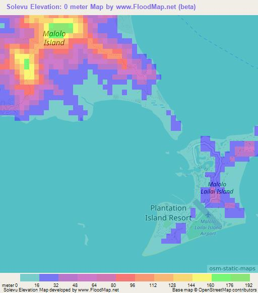 Solevu,Fiji Elevation Map