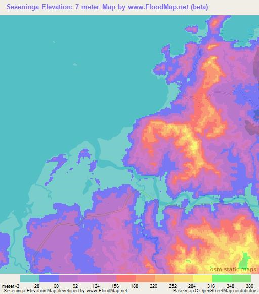 Seseninga,Fiji Elevation Map