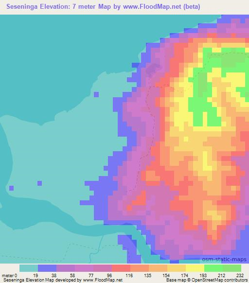 Seseninga,Fiji Elevation Map