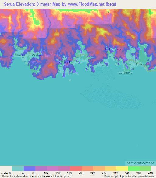 Serua,Fiji Elevation Map