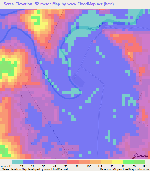 Serea,Fiji Elevation Map