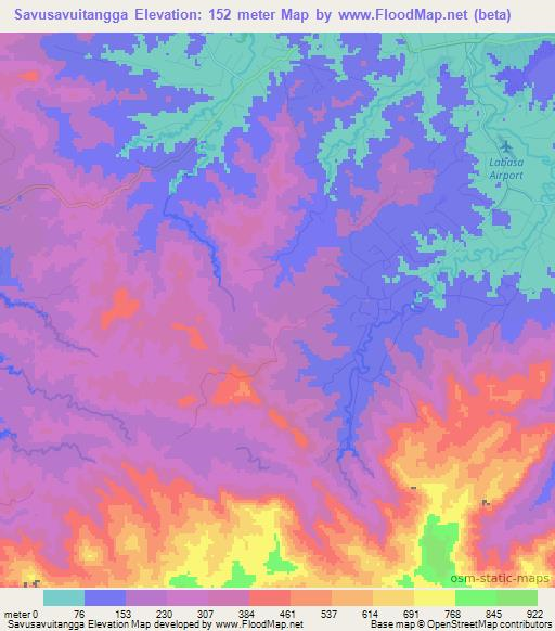 Savusavuitangga,Fiji Elevation Map