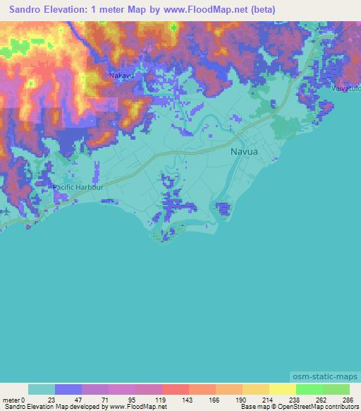 Sandro,Fiji Elevation Map