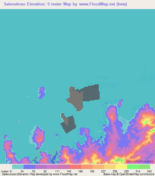 Salevukoso,Fiji Elevation Map