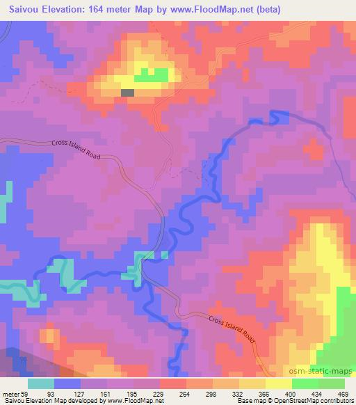 Saivou,Fiji Elevation Map