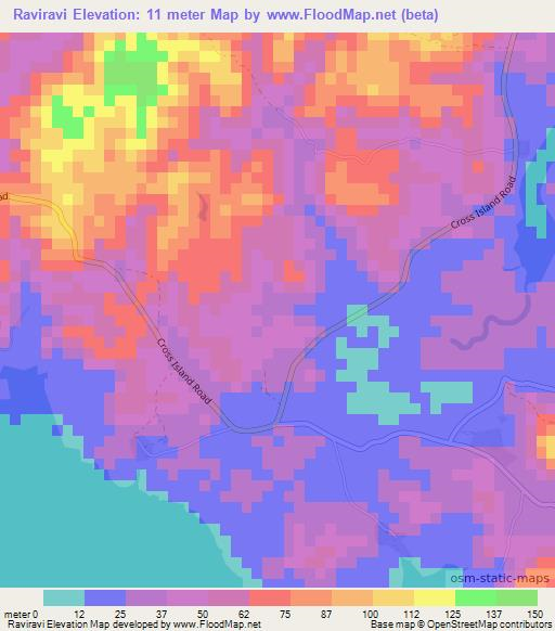 Raviravi,Fiji Elevation Map