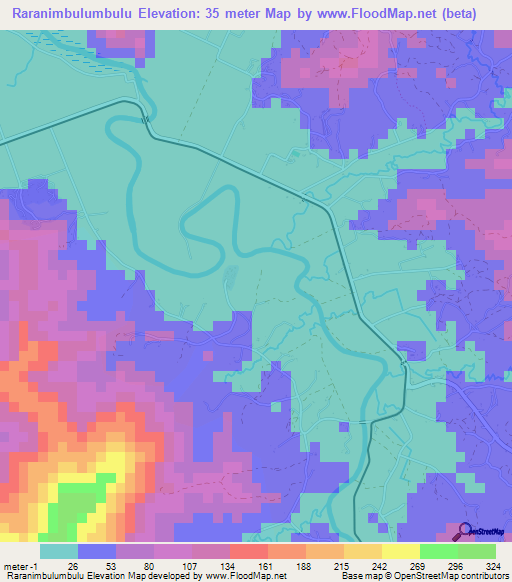 Raranimbulumbulu,Fiji Elevation Map