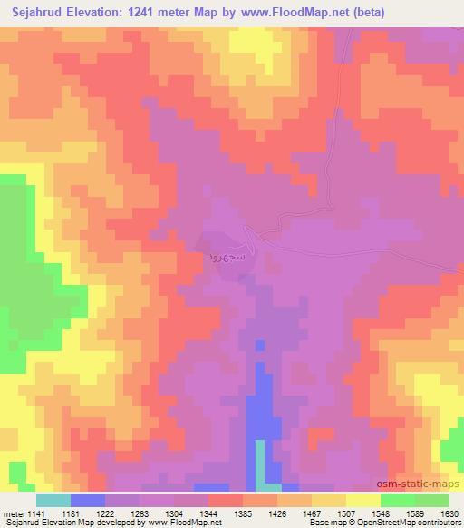 Sejahrud,Iran Elevation Map