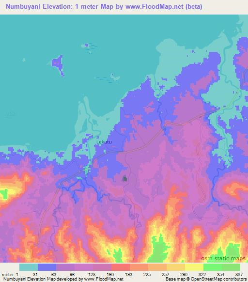 Numbuyani,Fiji Elevation Map