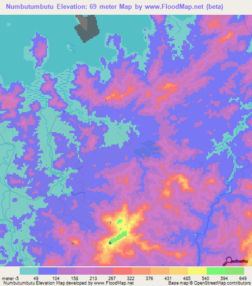 Numbutumbutu,Fiji Elevation Map