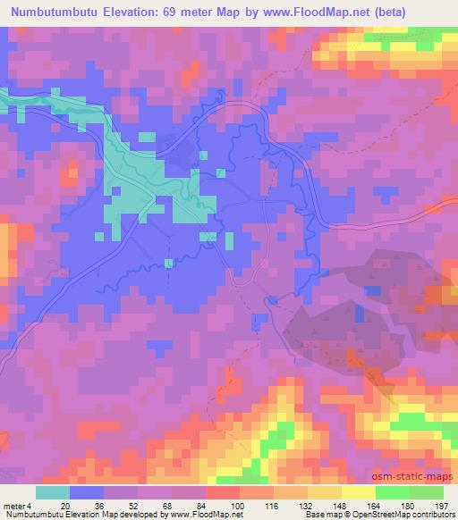 Numbutumbutu,Fiji Elevation Map
