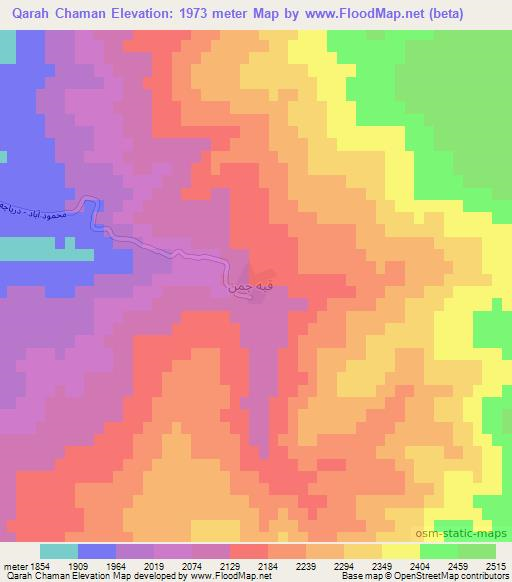 Qarah Chaman,Iran Elevation Map