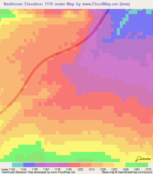 Narkhuran,Iran Elevation Map