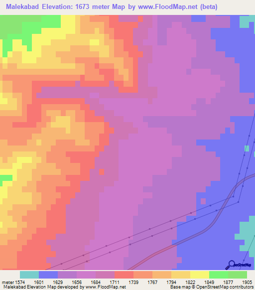 Malekabad,Iran Elevation Map