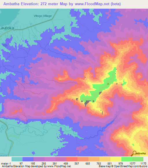 Ambatha,Fiji Elevation Map