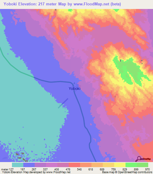 Yoboki,Djibouti Elevation Map