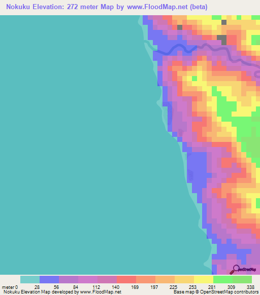 Nokuku,Vanuatu Elevation Map