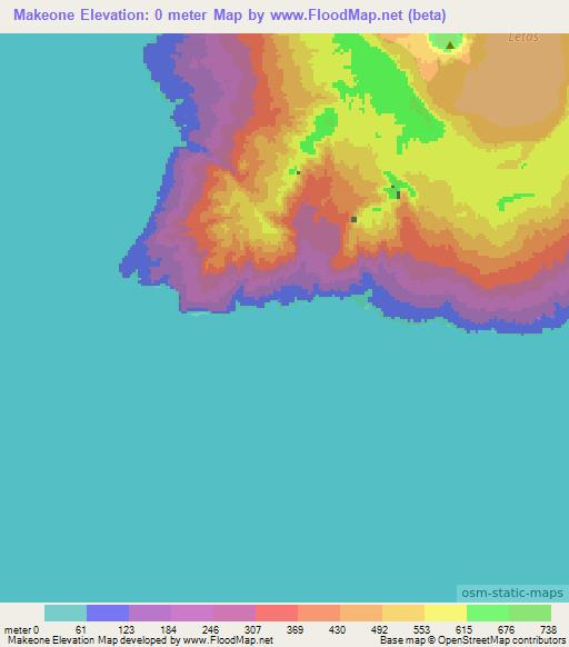 Makeone,Vanuatu Elevation Map