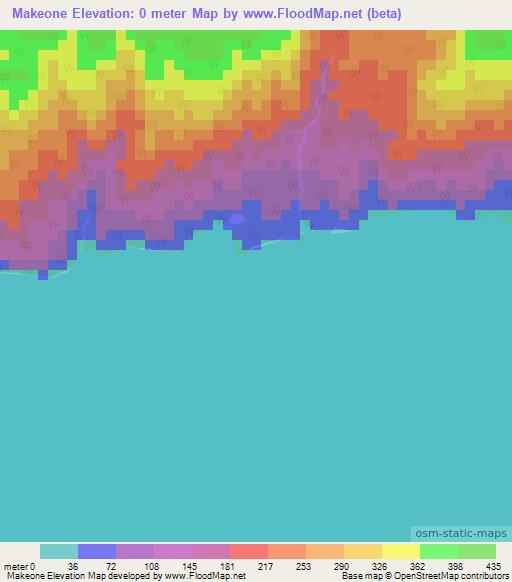 Makeone,Vanuatu Elevation Map