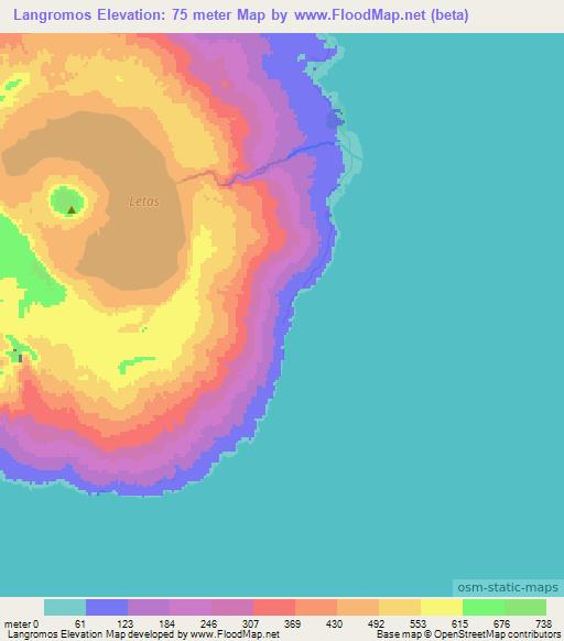 Langromos,Vanuatu Elevation Map