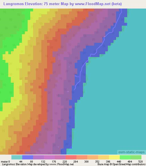 Langromos,Vanuatu Elevation Map