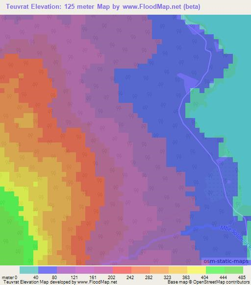 Teuvrat,Vanuatu Elevation Map