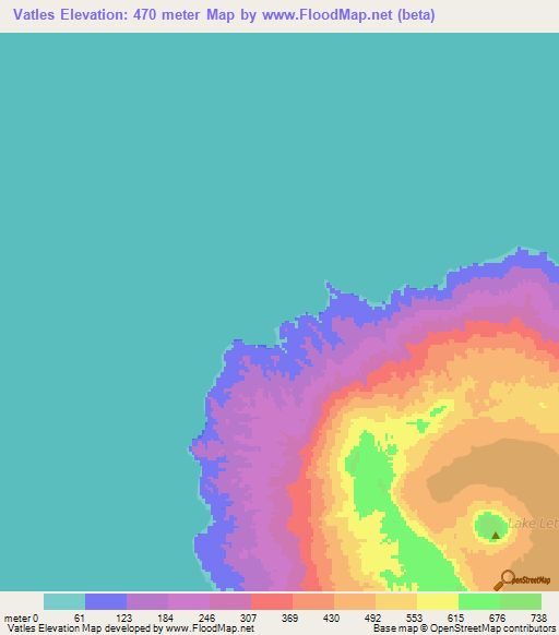 Vatles,Vanuatu Elevation Map