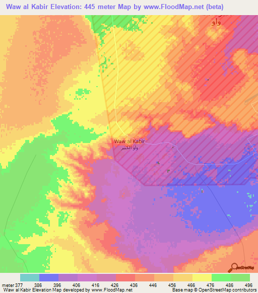 Waw al Kabir,Libya Elevation Map