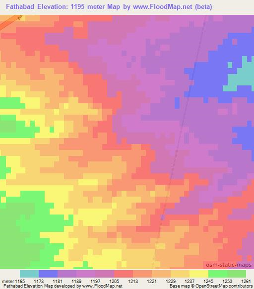 Fathabad,Iran Elevation Map