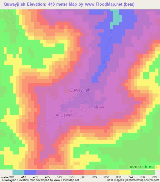 Quwayjilah,Libya Elevation Map