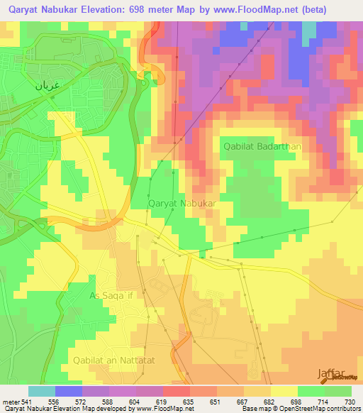 Qaryat Nabukar,Libya Elevation Map
