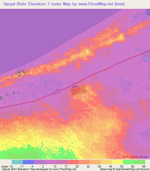 Qaryat Bishr,Libya Elevation Map
