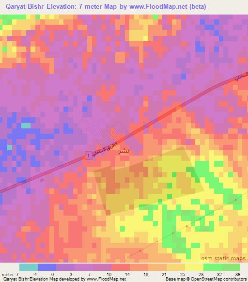 Qaryat Bishr,Libya Elevation Map